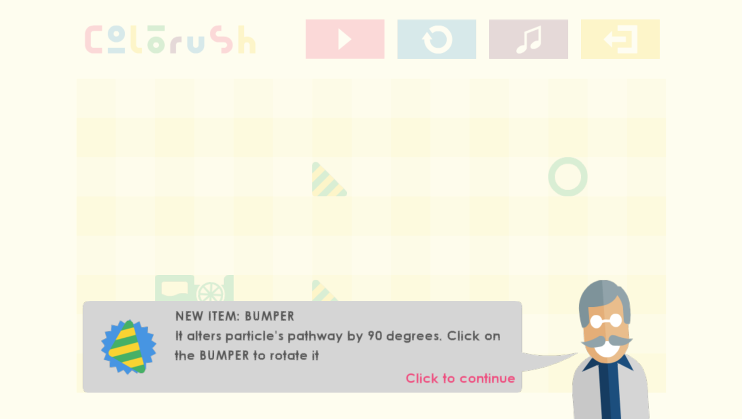 Colorush Game Instruction Screenshot.