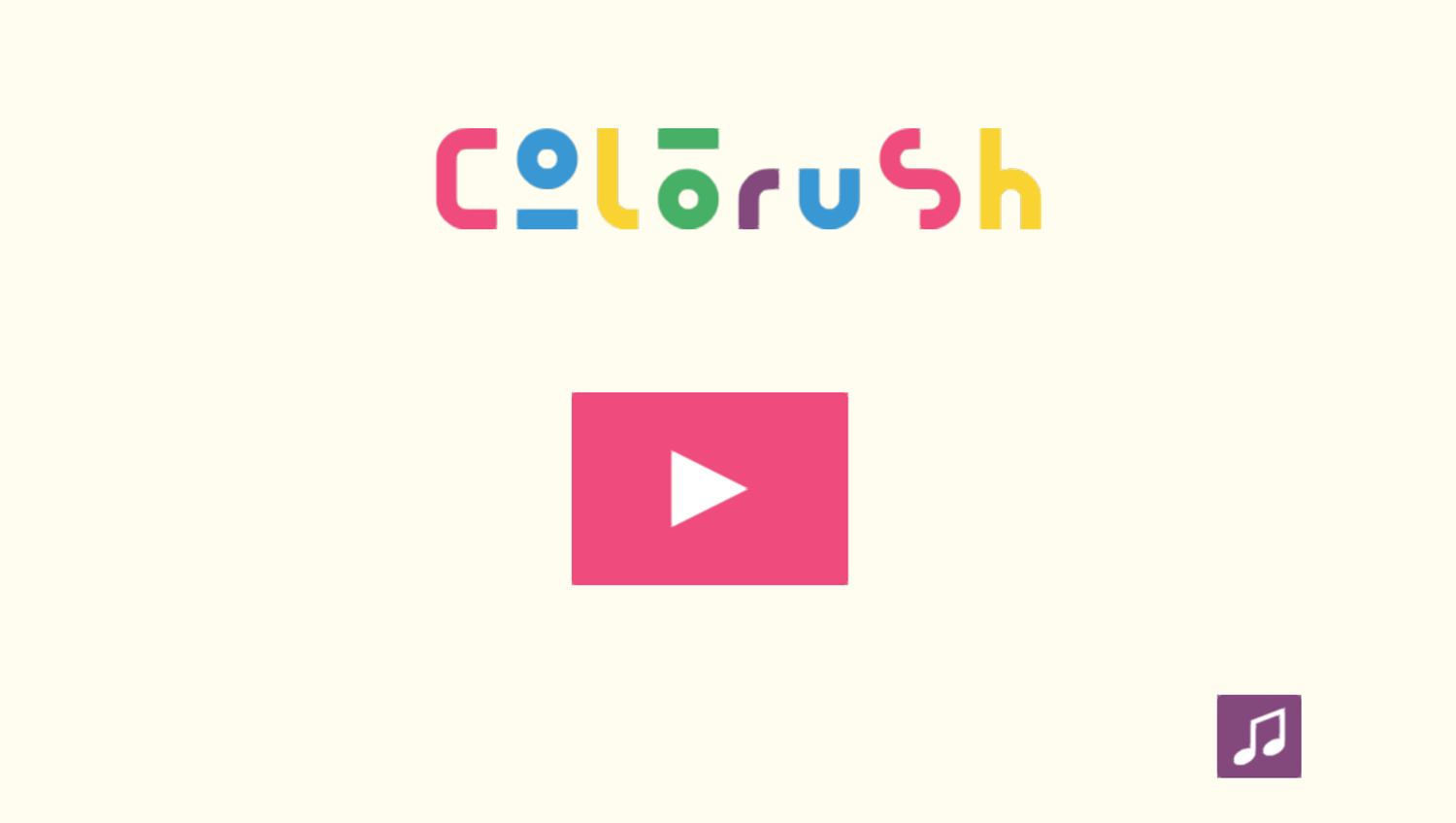 Colorush Game Welcome Screen Screenshot.