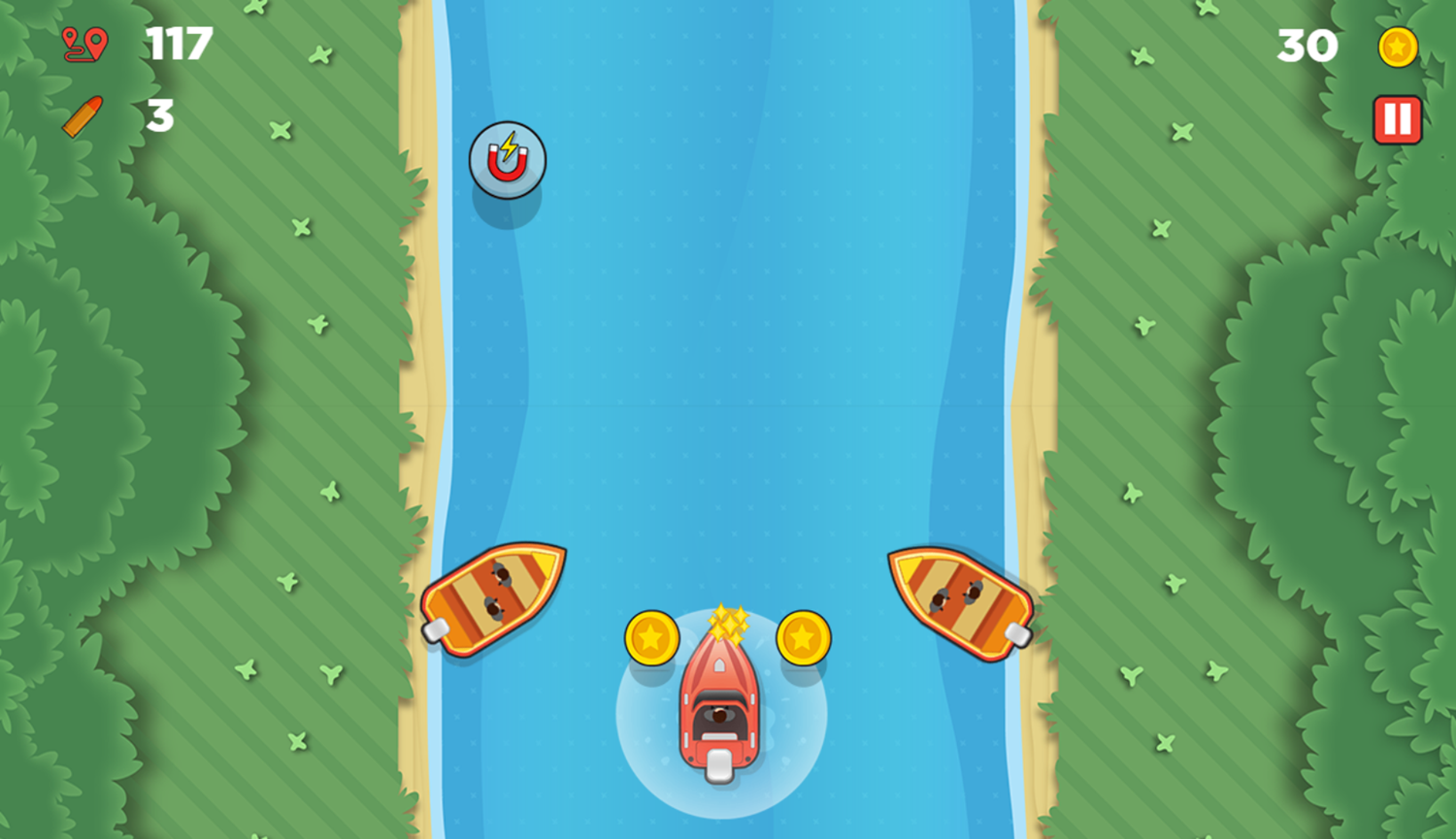 Commando Boat Game Play Screenshot.