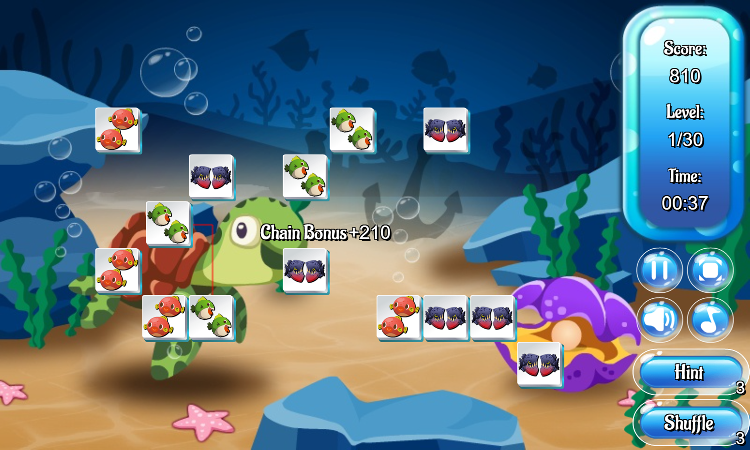 Connect Fish Game Level Play Screenshot.