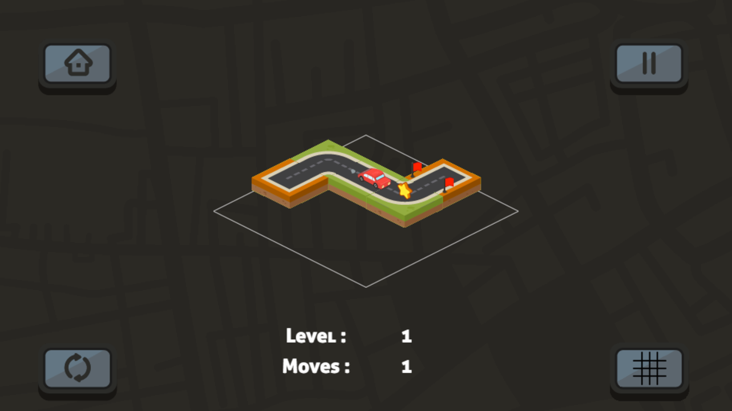 Connect The Roads Game Level Play Screenshot.