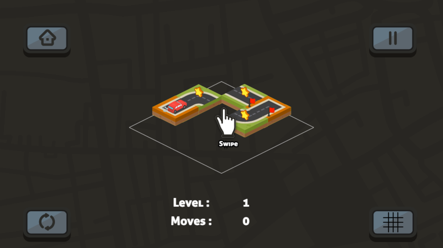 Connect The Roads Game Level Start Screenshot.