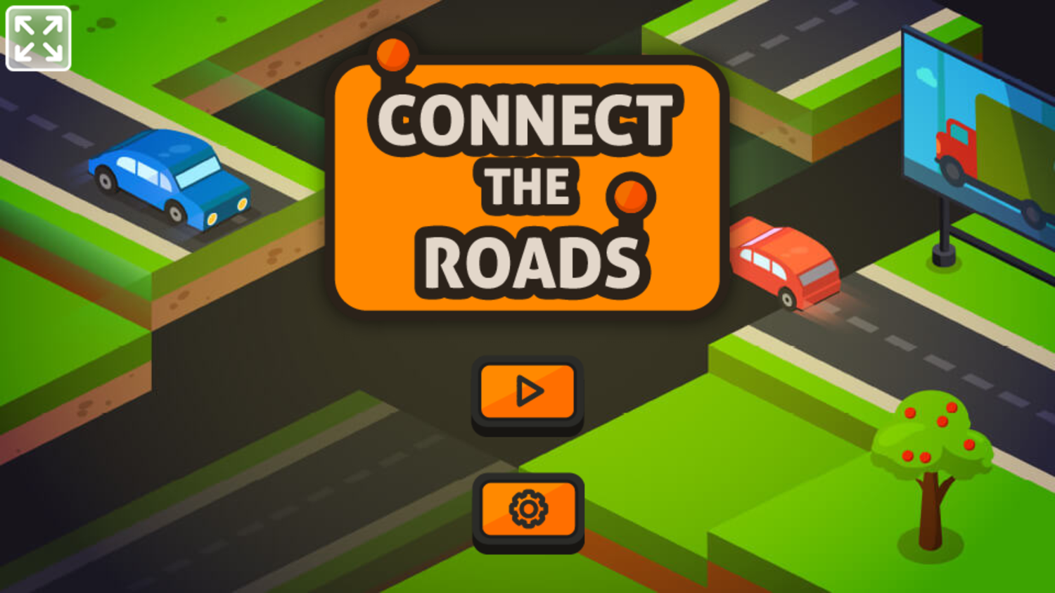 Connect The Roads Game Welcome Screen Screenshot.