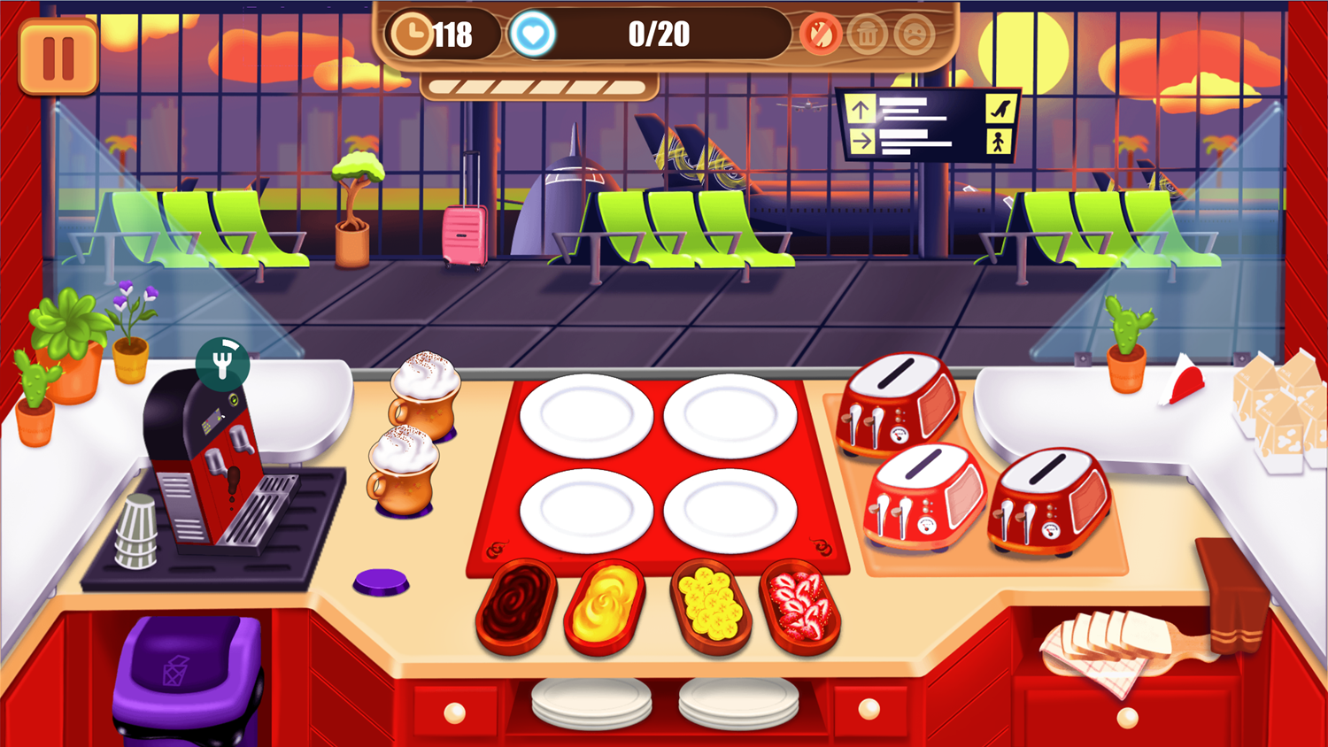 Cooking Fever Breakfast Game Screenshot.