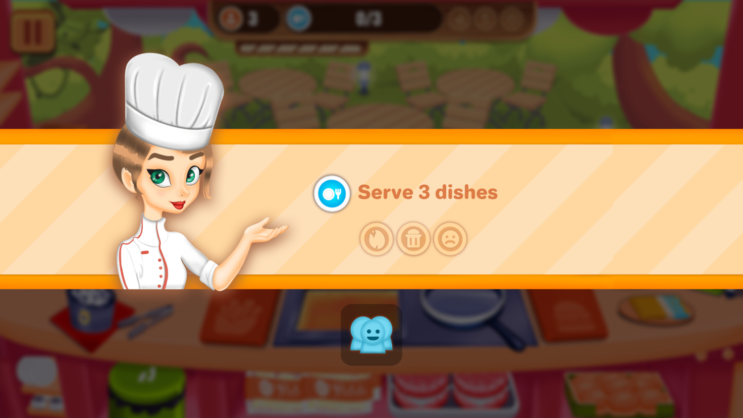 Cooking Fever Game Level Goal Screenshot.