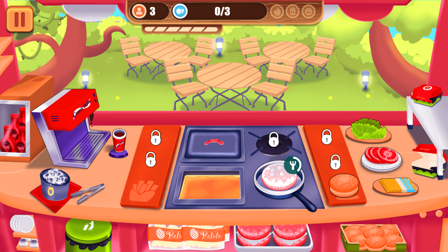 Cooking Fever Game Level Play Screenshot.