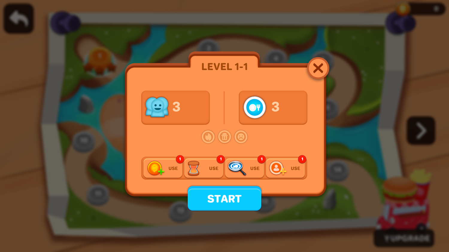 Cooking Fever Game Level Start Screenshot.