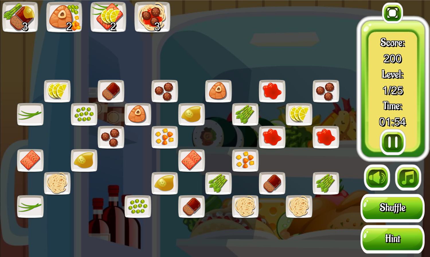 Cooking Mahjong Game Screenshot.
