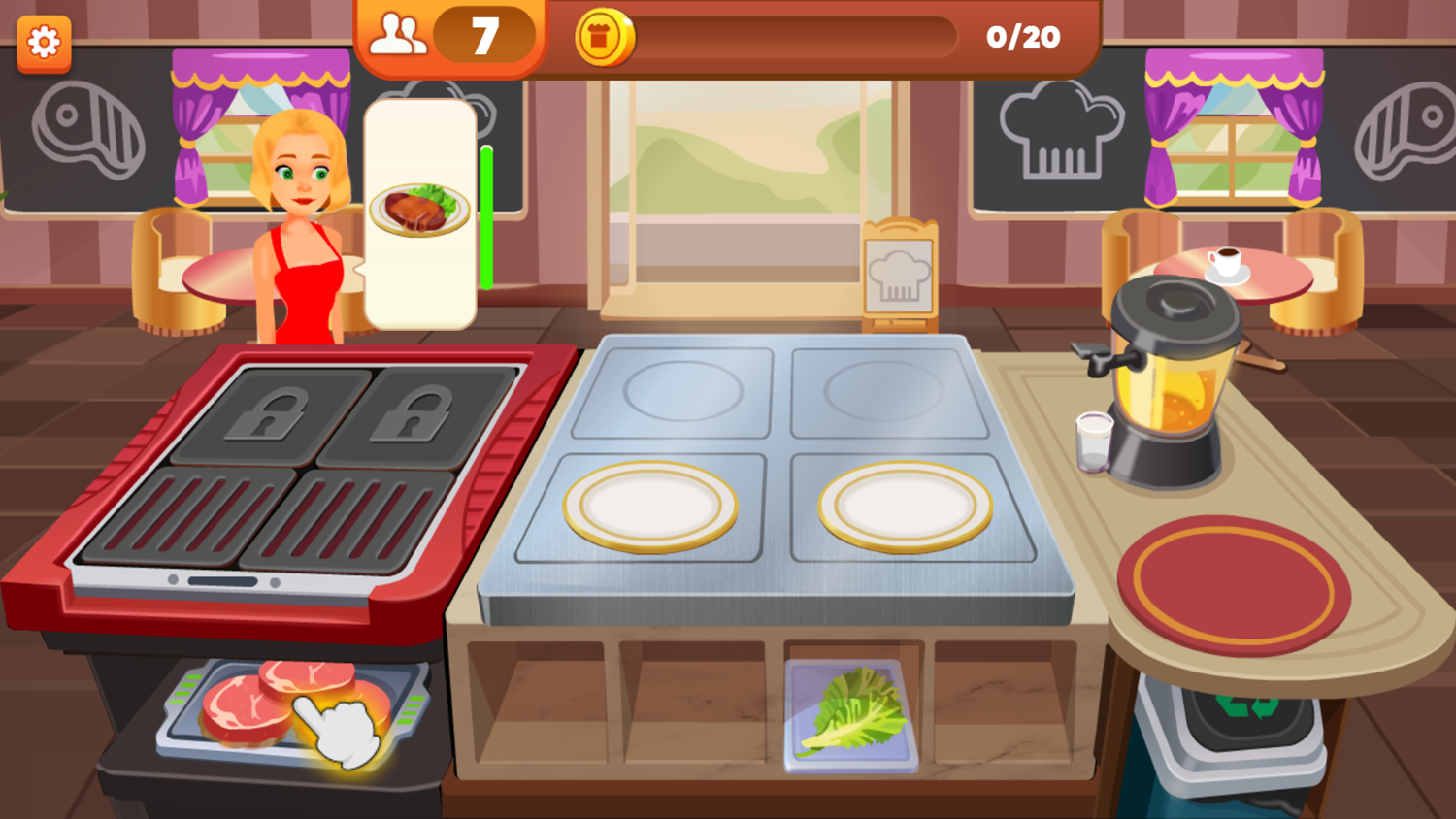 Cooking Street Game Level Start Screenshot.