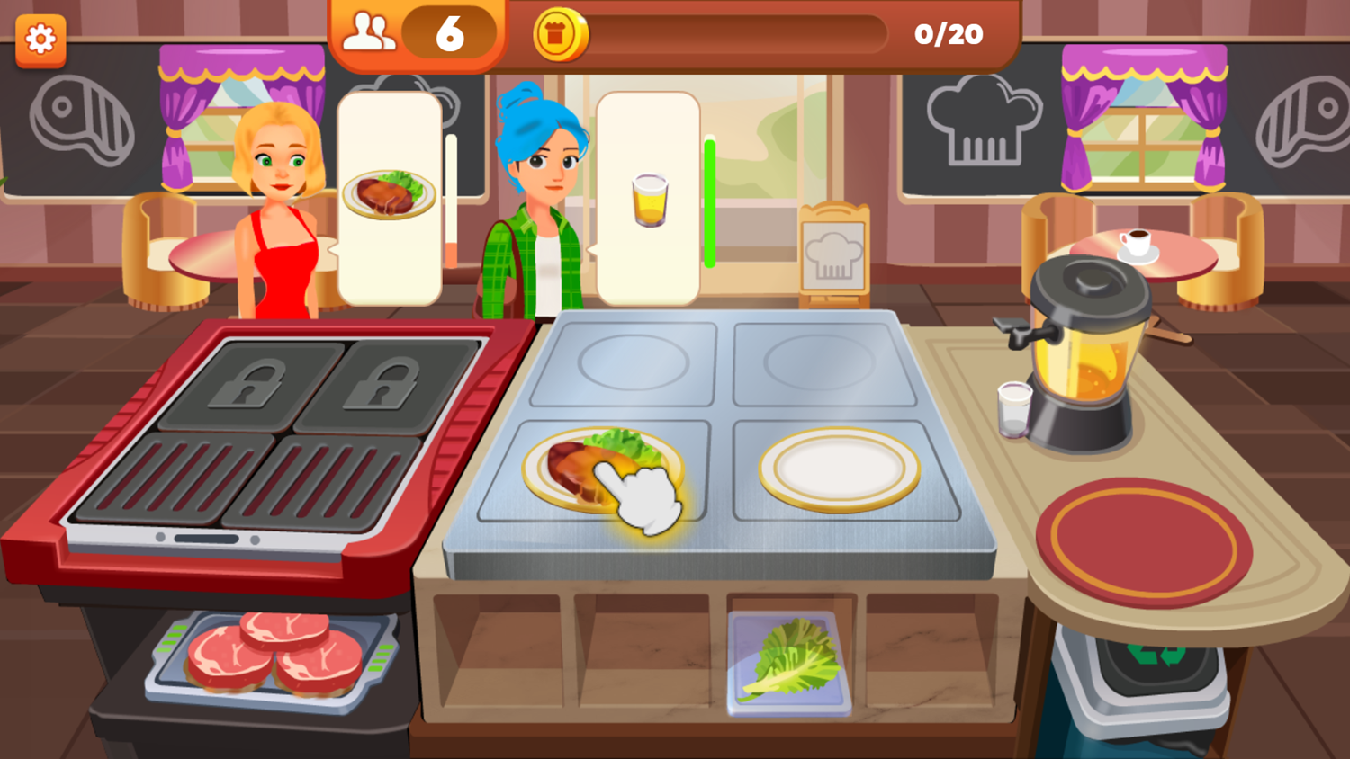 Cooking Street Game Send Order Screenshot.
