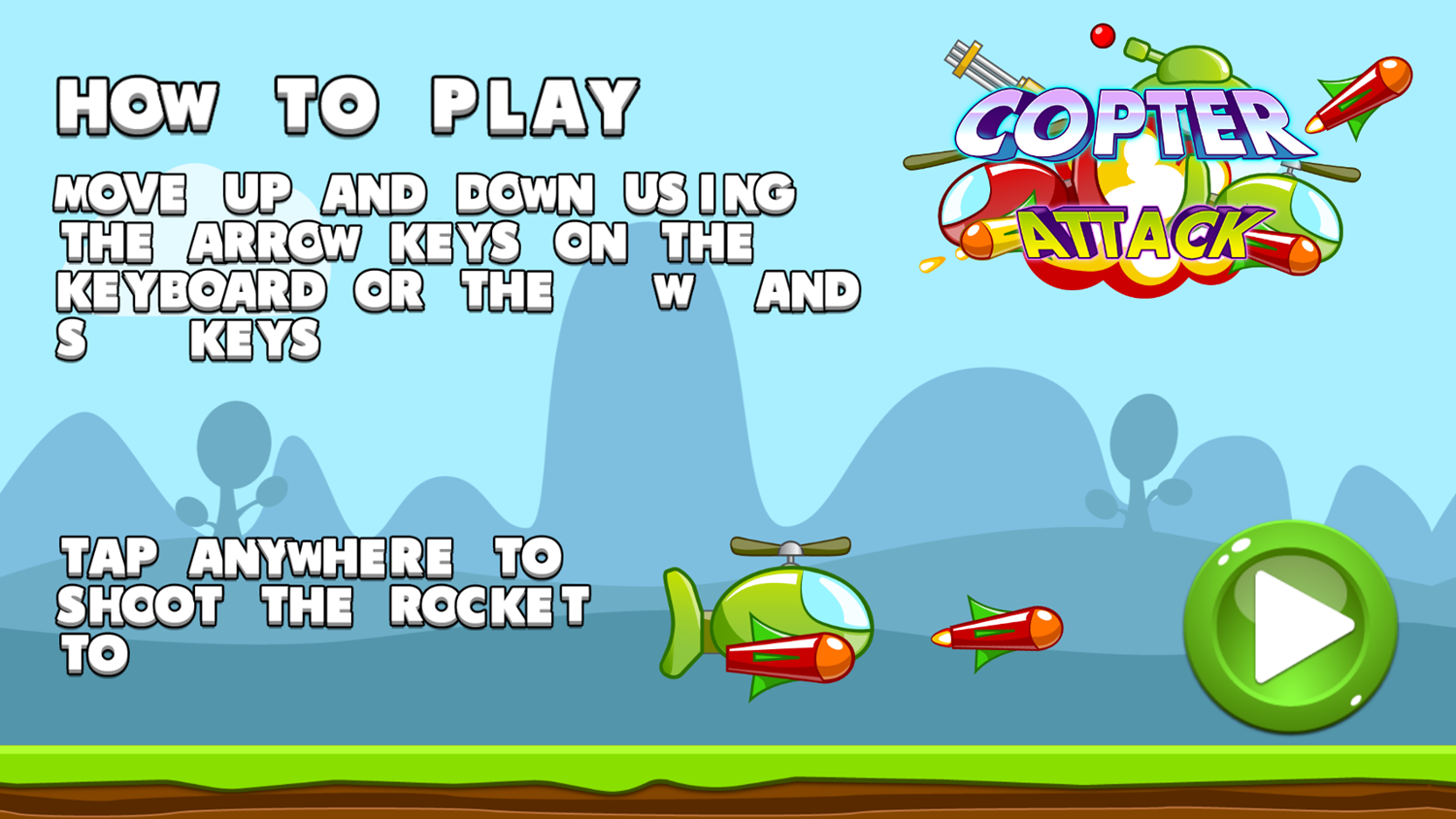 Copter Attack Game How To Play Screenshot.