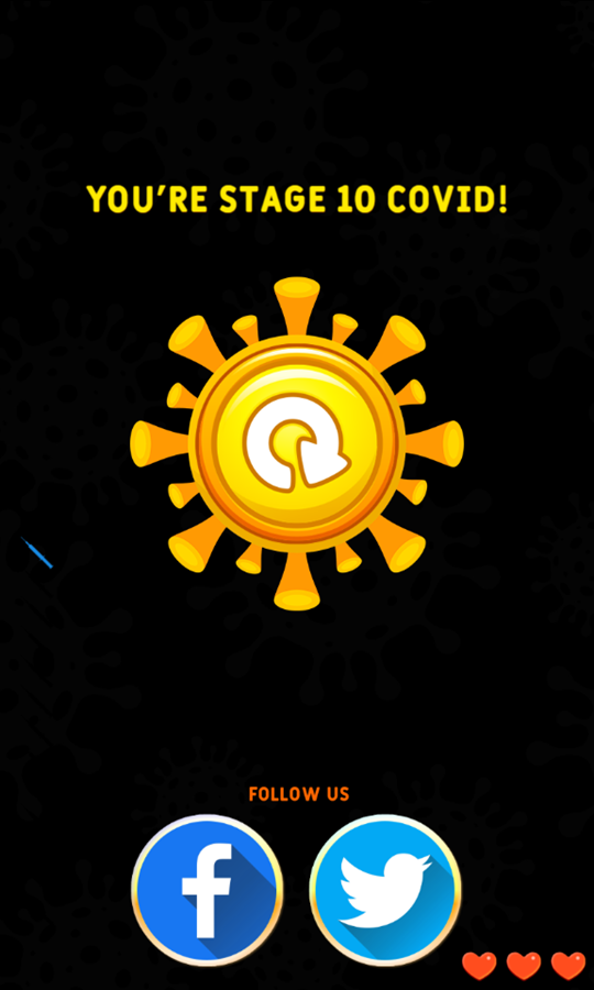 Corona Vaccine Game Over Screenshot.