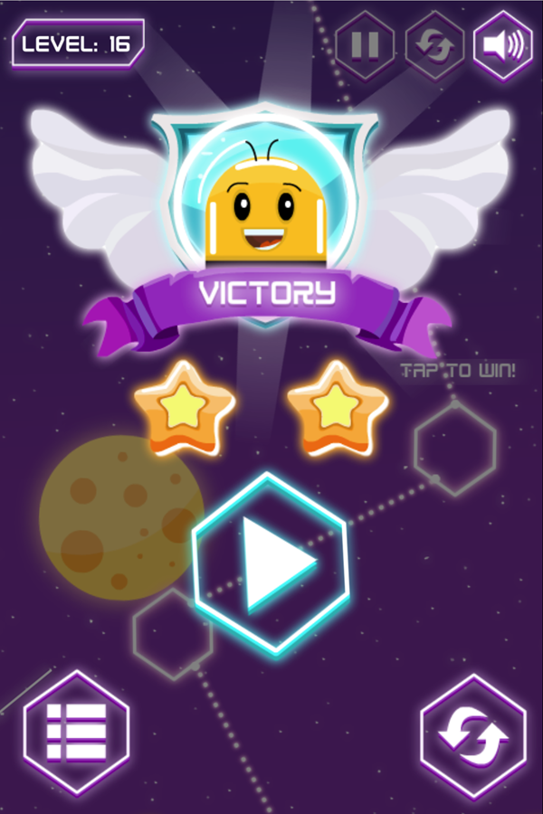 Cosmic Bee Game Level Complete Screen Screenshot.