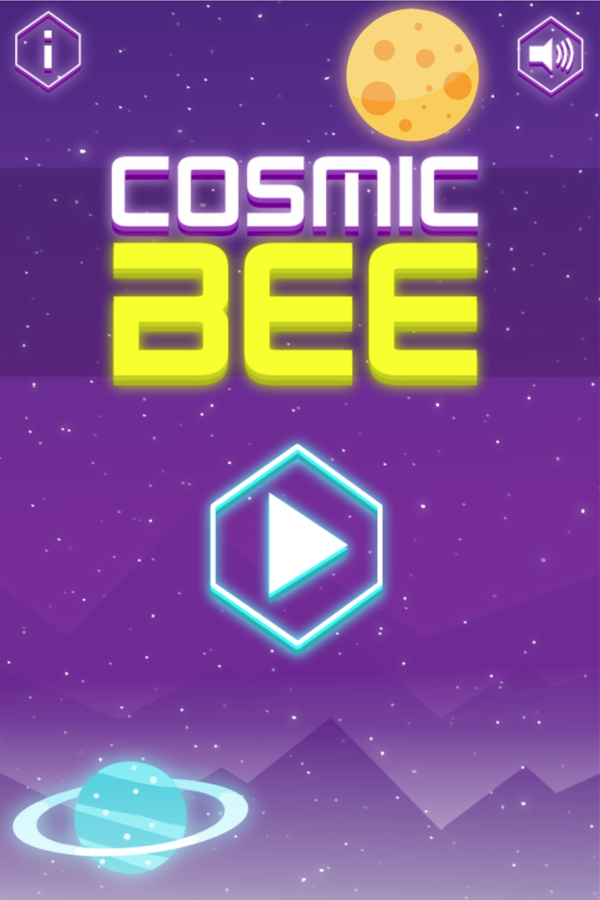 Cosmic Bee Game Welcome Screen Screenshot.