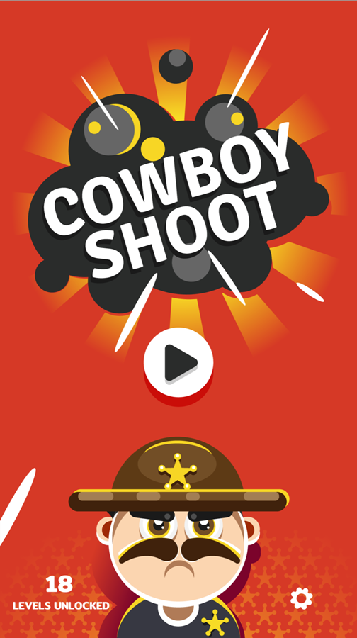 Cowboy Shoot Game Welcome Screen Screenshot.