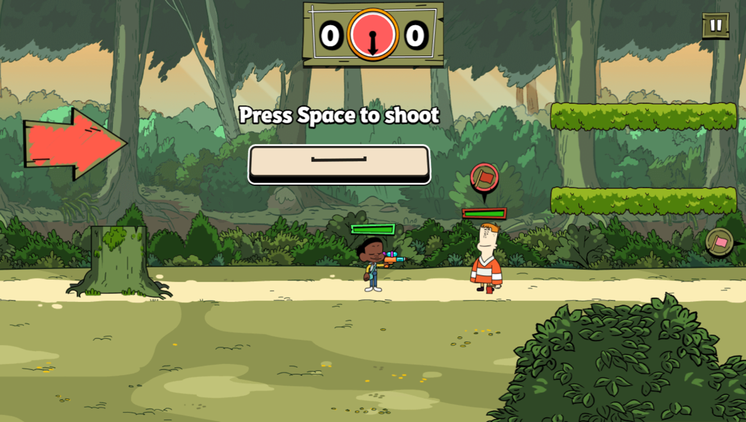 Craig of the Creek Capture the Flag Game How To Shoot Screenshot.