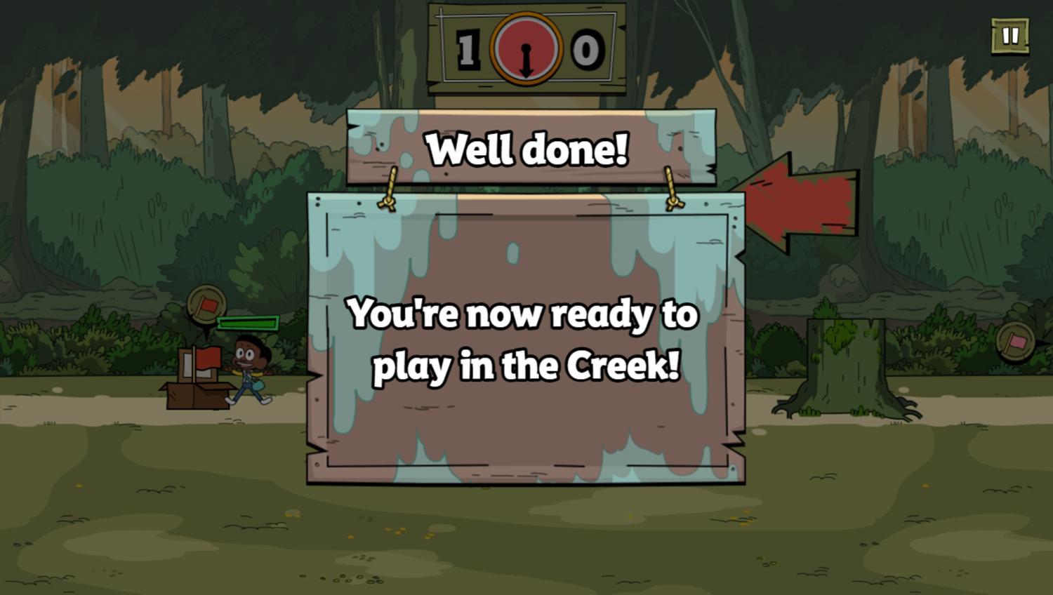 Craig of the Creek Capture the Flag Game Tutorial Done Screenshot.