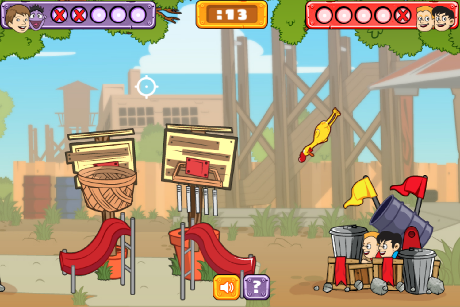 Crash & Bernstein Cluck 'N Chuck Game Hit Enemy Screenshot.