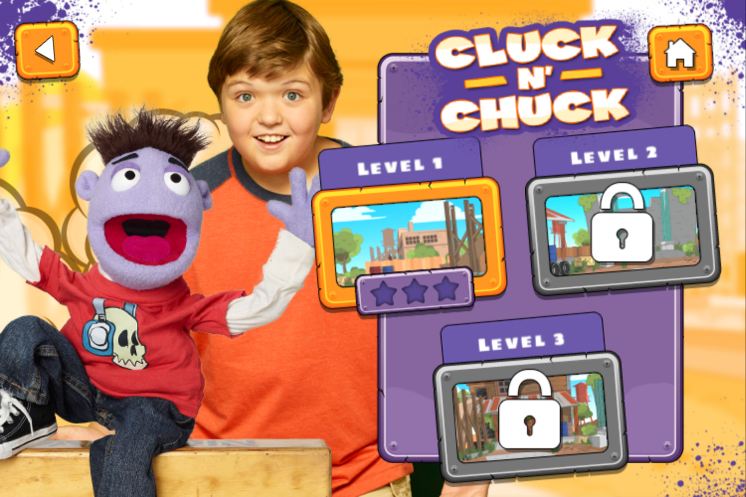 Crash & Bernstein Cluck 'N Chuck Game Level Select Screenshot.