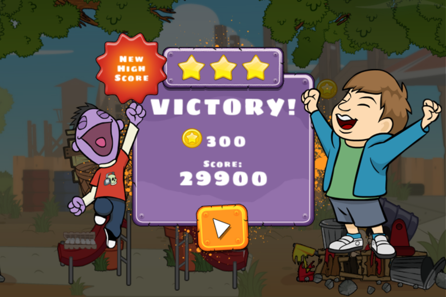 Crash & Bernstein Cluck 'N Chuck Game Victory Screenshot.