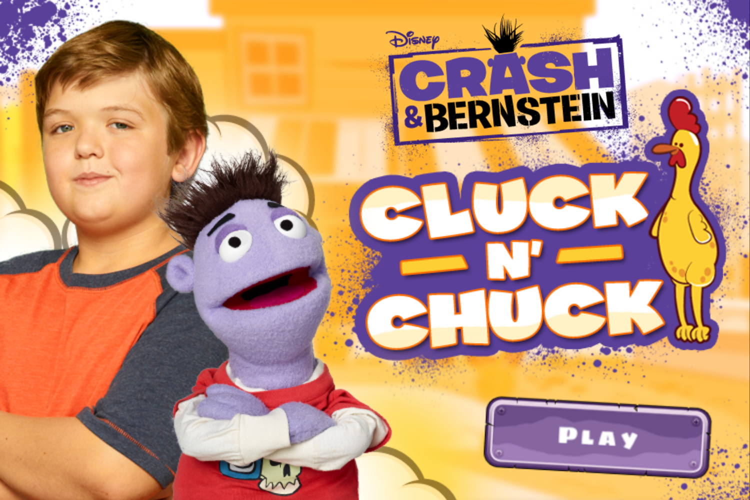 Crash & Bernstein Cluck 'N Chuck Game Welcome Screen Screenshot.