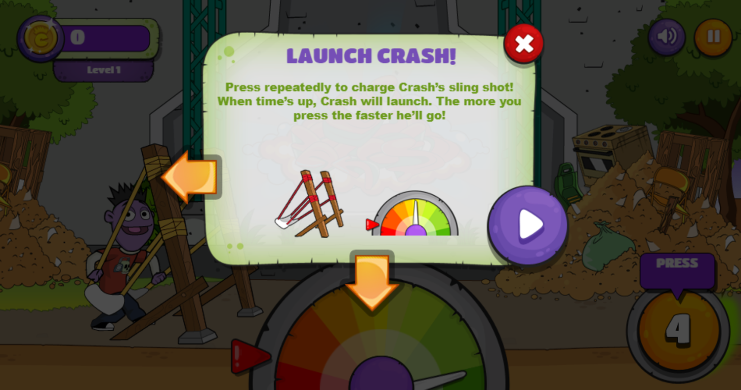 Crash & Bernstein Smash The Trash Game Launch Crash Screenshot.