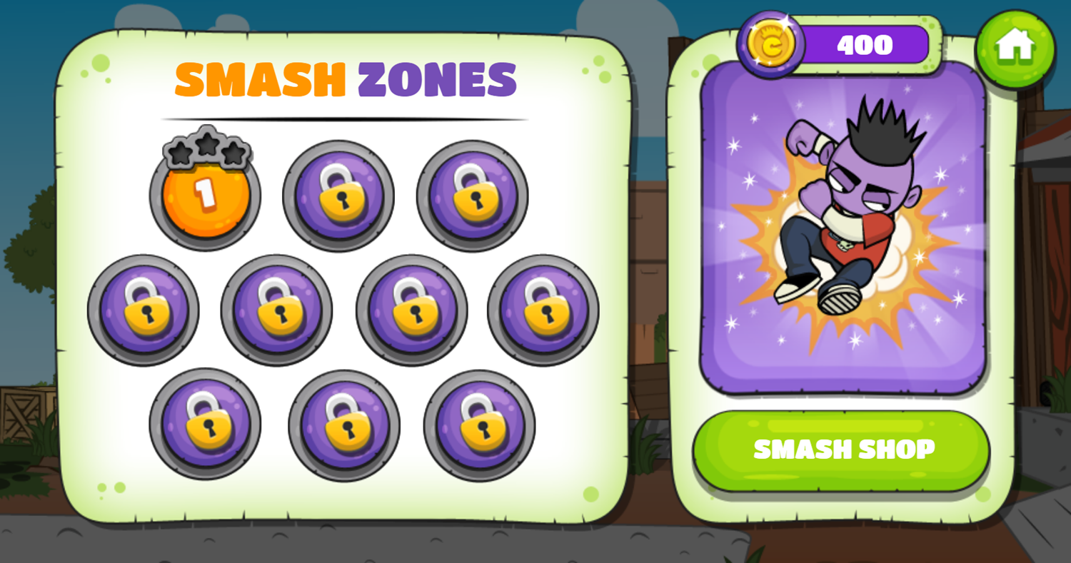 Crash & Bernstein Smash The Trash Game Level Select Screenshot.