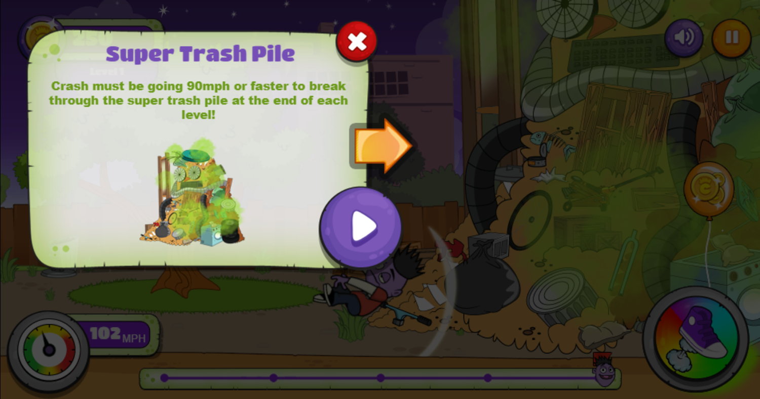 Crash & Bernstein Smash The Trash Game Super Trash Pile Screenshot.