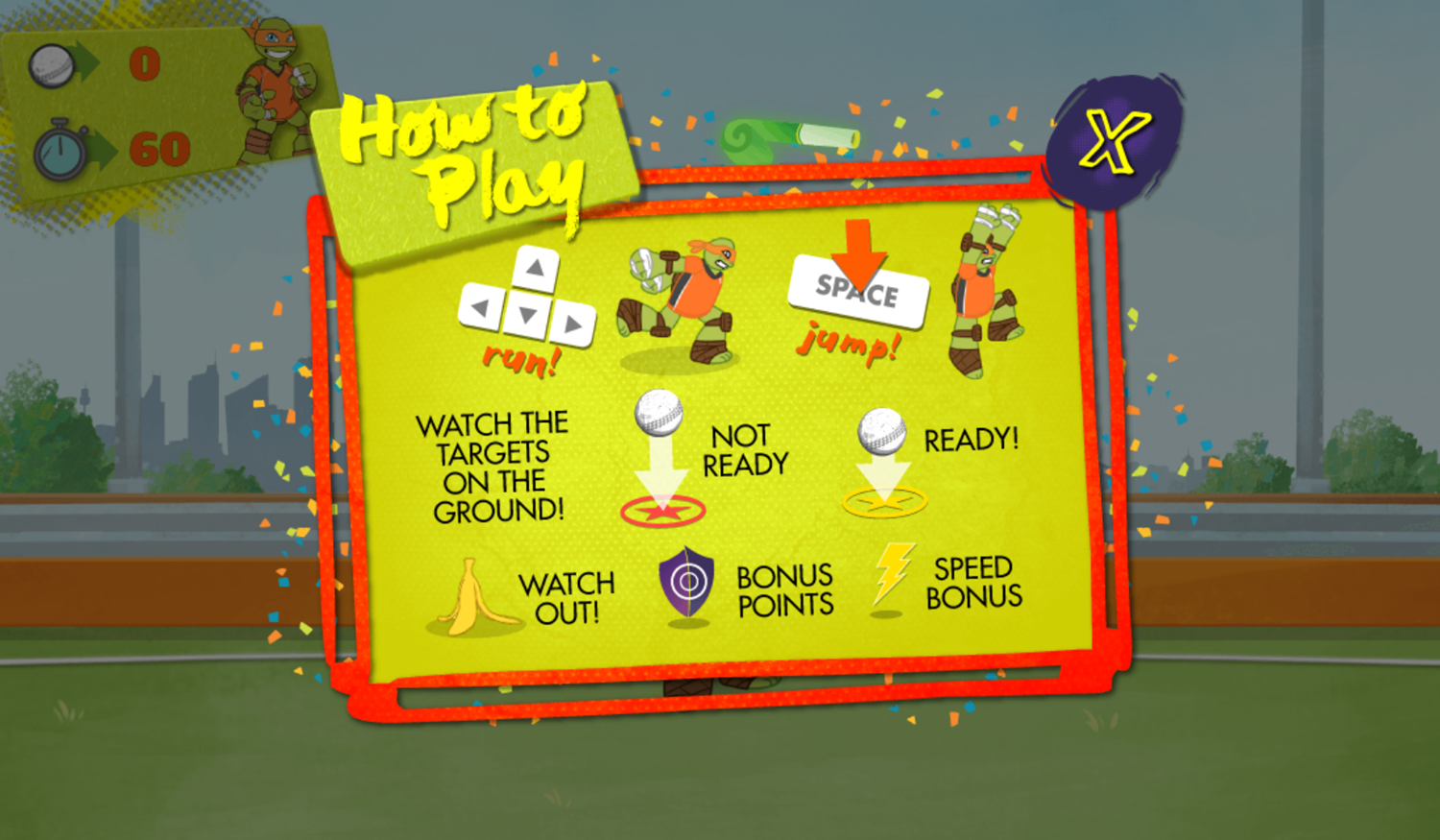 Crash the Bash Classic Catch Game How To Play Screenshot.