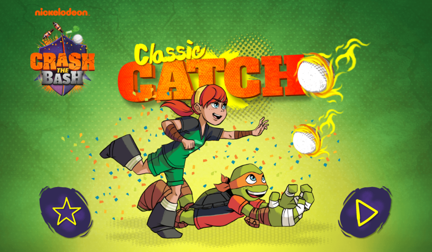 Crash the Bash Classic Catch Game Welcome Screen Screenshot.
