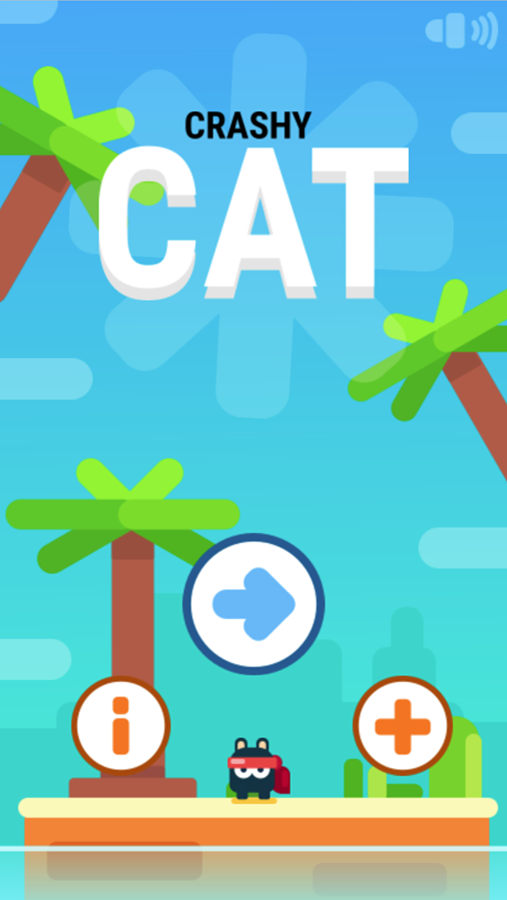 Crashy Cat Game Welcome Screen Screenshot.