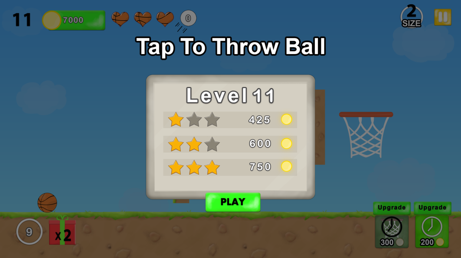 Crazy Baskets Game Level Goal Screen Screenshot.