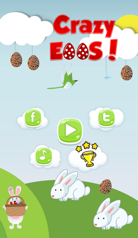 Crazy Eggs Game Welcome Screen Screenshot.