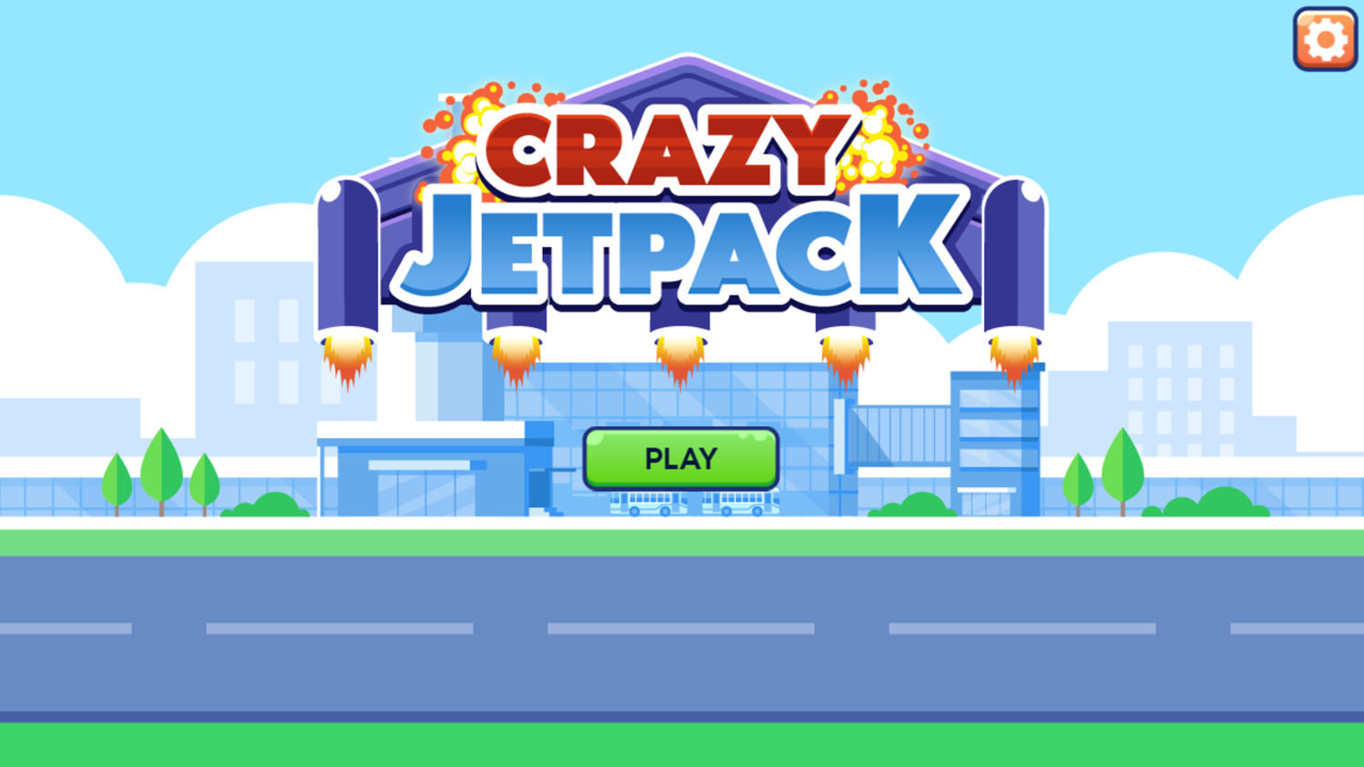 Crazy Jetpack Game Welcome Screen Screenshot.