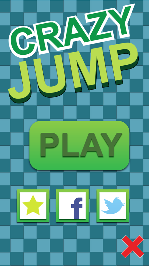 Crazy Jump Game Welcome Screen Screenshot.