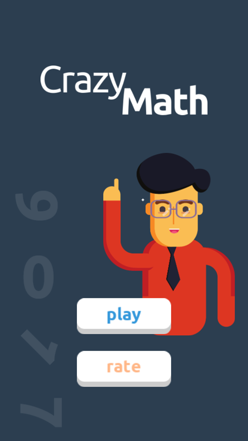 Crazy Math Game Welcome Screen Screenshot.