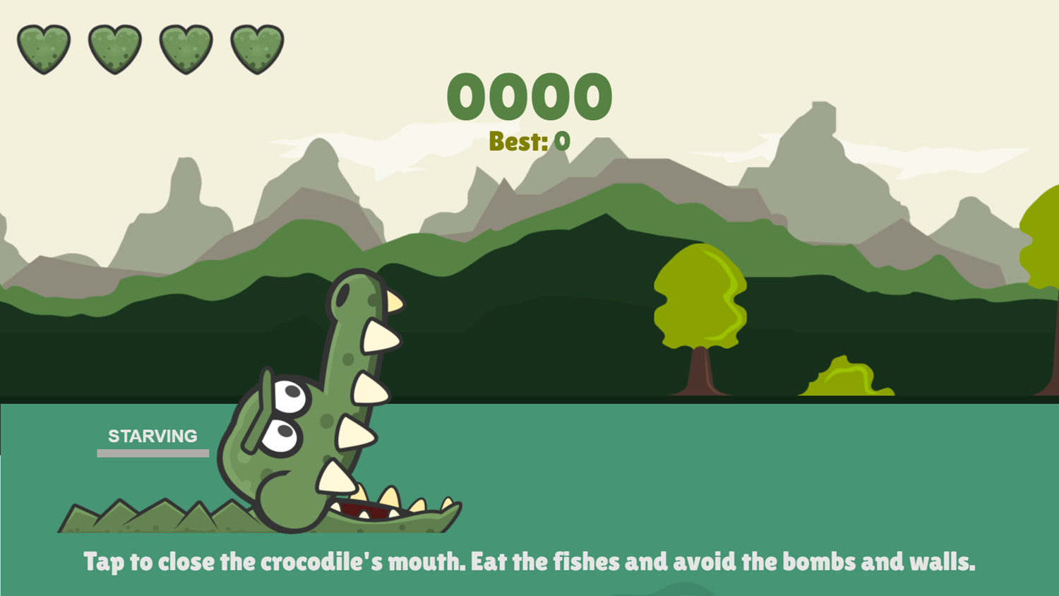 Crocofinity Game Start Screenshot.