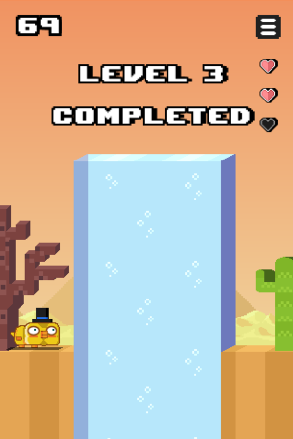 Crossy Cat Game Level Complete Screen Screenshot.