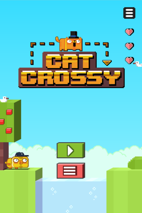 Crossy Cat Game Welcome Screen Screenshot.