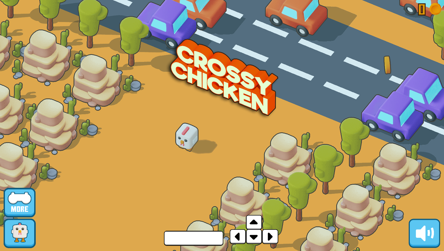 Crossy Chicken Game Welcome Screen Screenshot.
