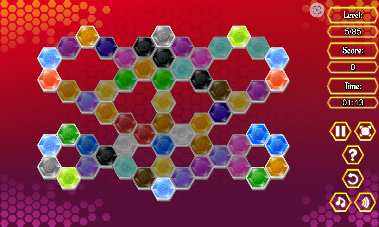 Crystal Hexajong Game Level Progress Screenshot.