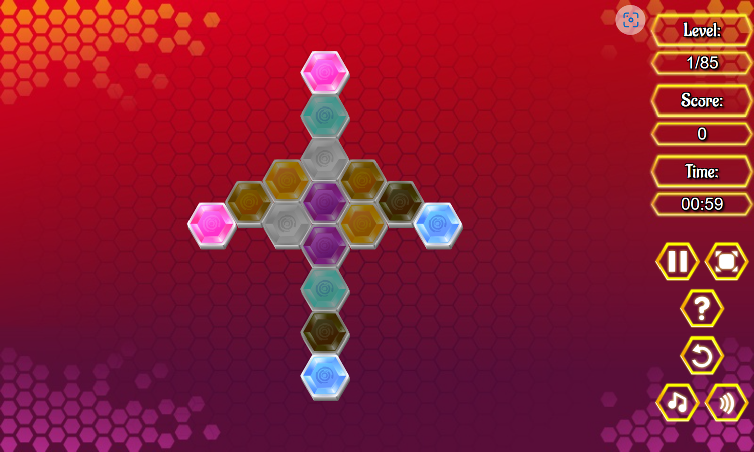 Crystal Hexajong Game Level Start Screenshot.