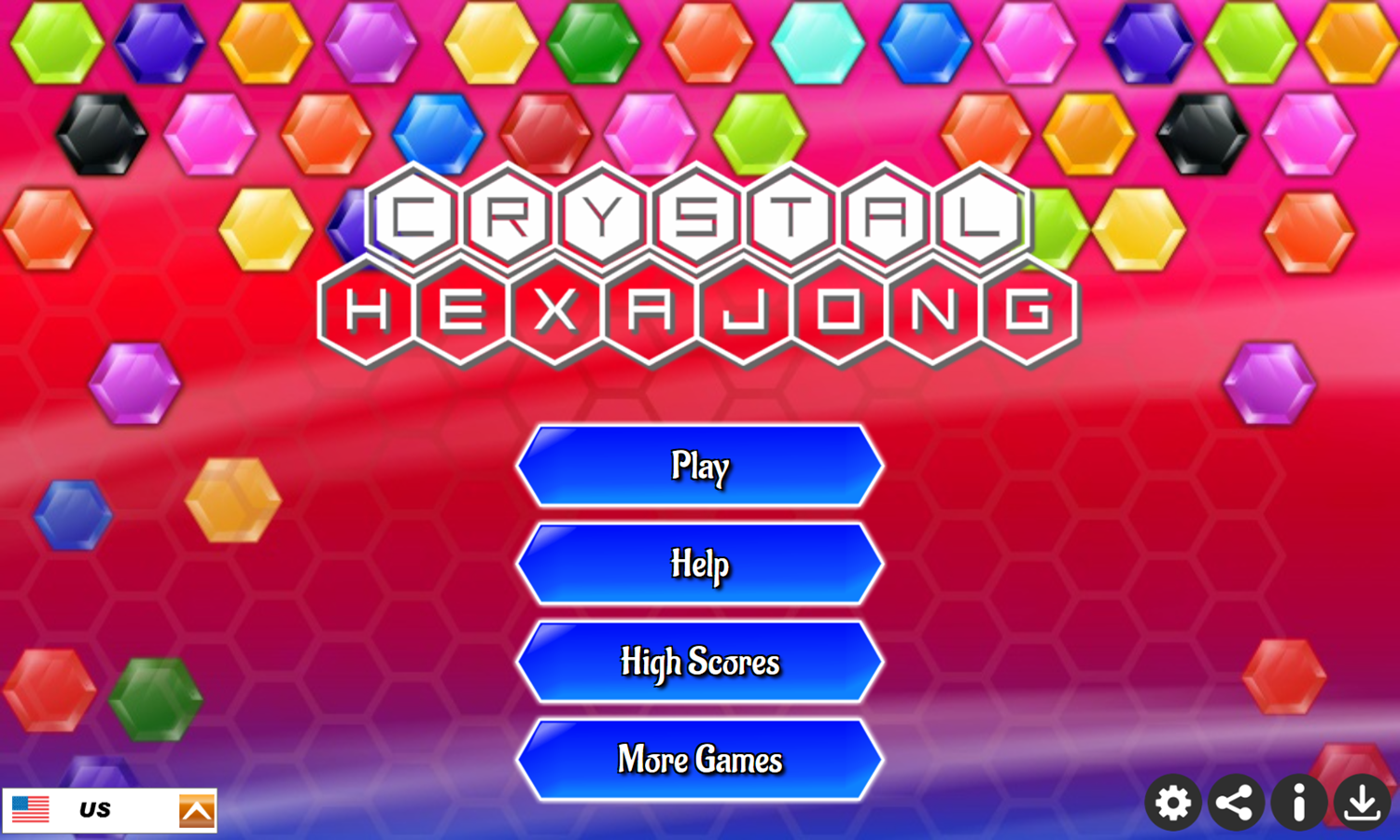 Crystal Hexajong Game Welcome Screen Screenshot.