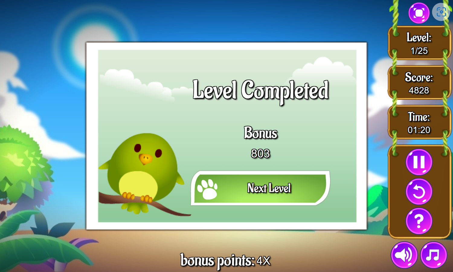 Cube Zoobies Game Level Completed Screenshot.