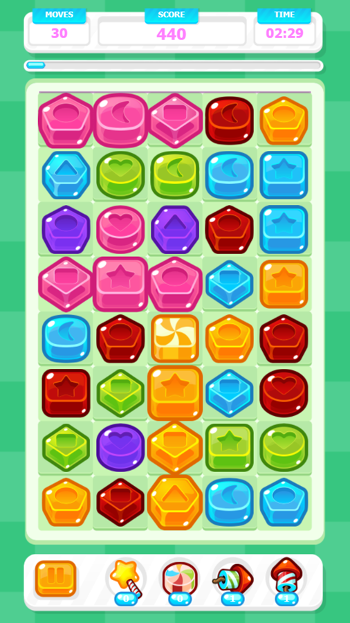 Cute Candy Game Start Screenshot.