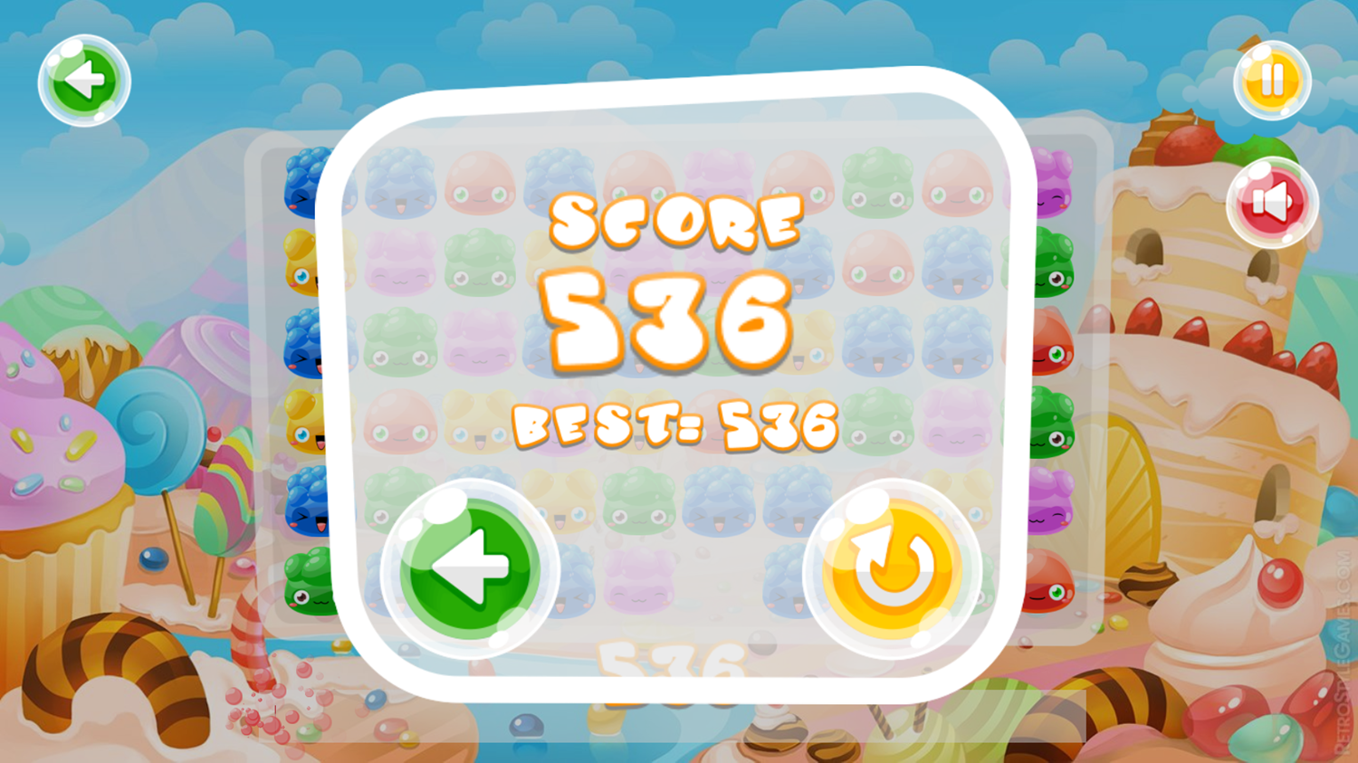 Cute Jelly Rush Game Score Screenshot.