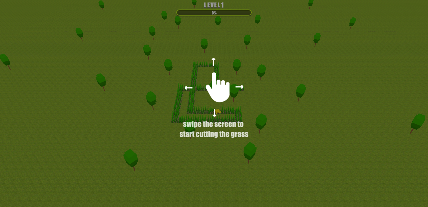 Cutting Grass Game How to Play Screen Screenshot.