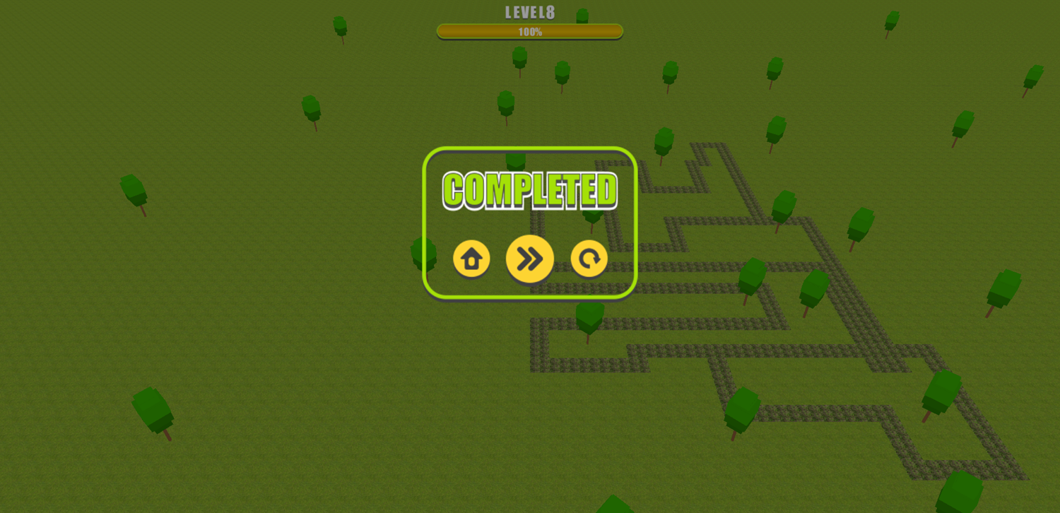 Cutting Grass Game Level Completed Screen Screenshot.