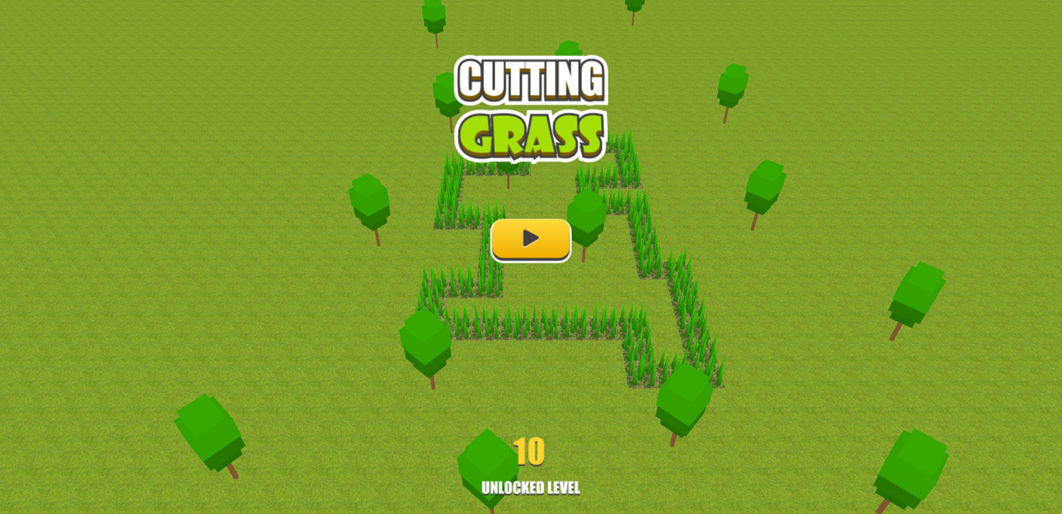 Cutting Grass Game Welcome Screen Screenshot.