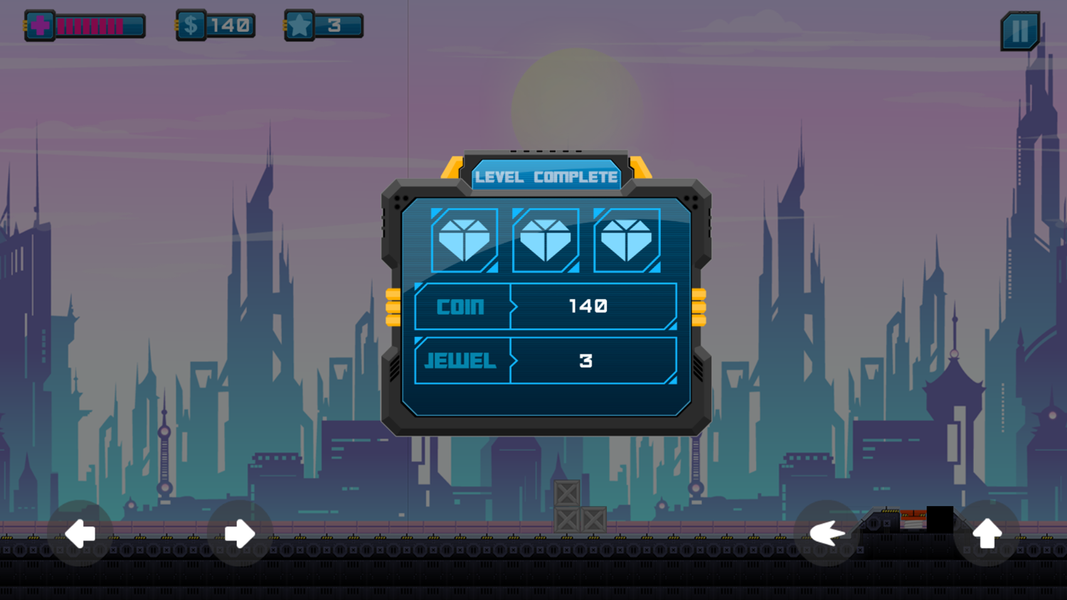 Cyber Knight Slashman Game Level Complete Screenshot.